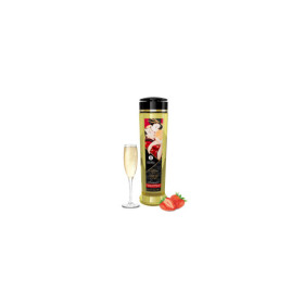 Huile de massage aphrodisiaque fraise vin pétillant 240ml 